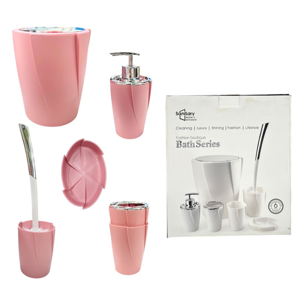 Set De Baño X 6 Rosa