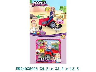 Muñeca con tractor 34x5x33x13,5