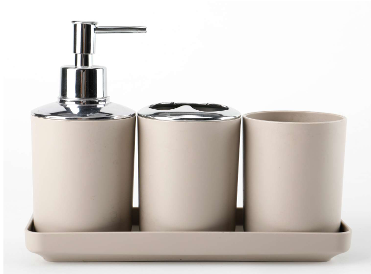 Set De Baño x3 Con Base Arena