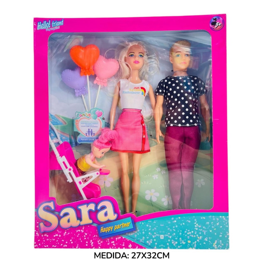 Muñeca Sara Con Muñeco