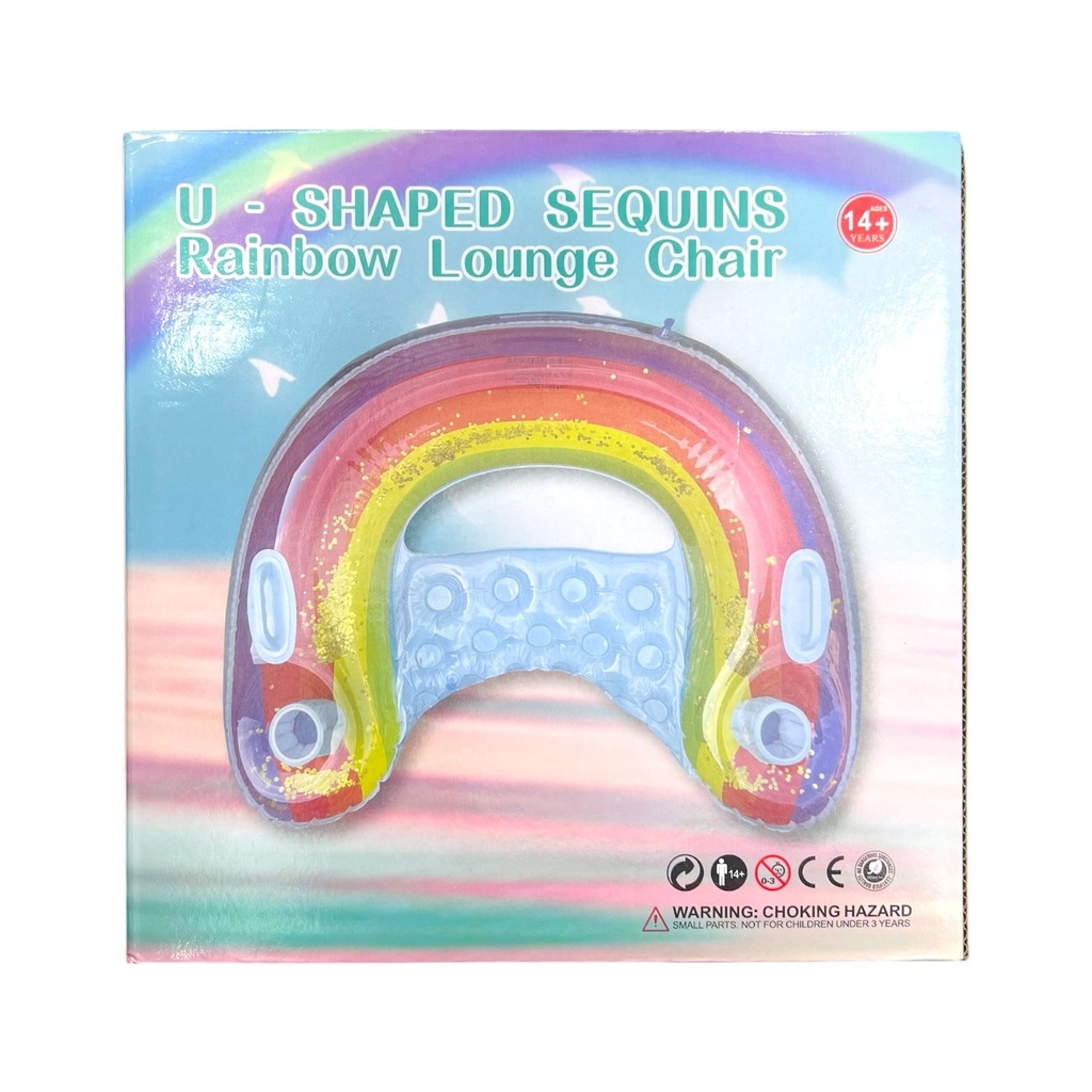 Flotador Inflable Asiento Arco Iris 100Cm