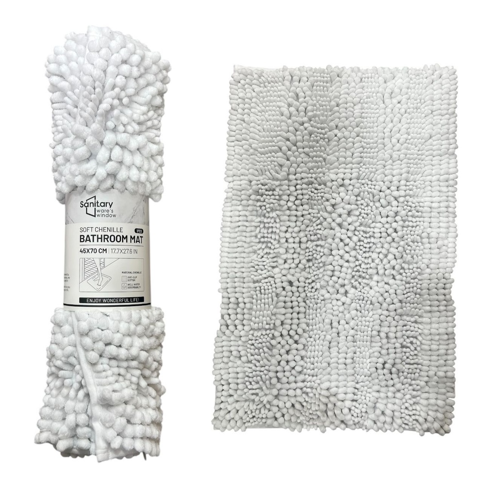 Alfombra De Baño Blanco 45X70