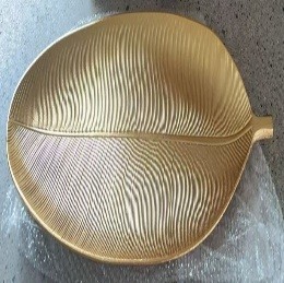 Bandeja/Plato Hoja Dorada 59X21,5
