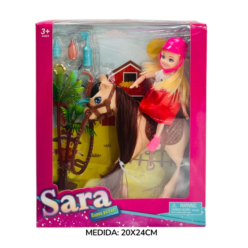 Muñeca Articulada Sara Con Pony