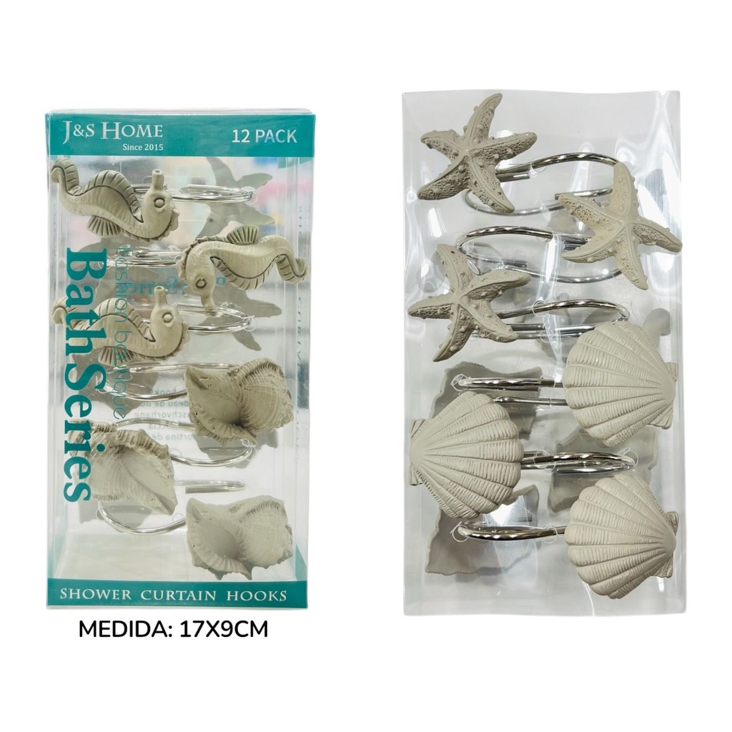 Ganchos De Cortina Marino Beige