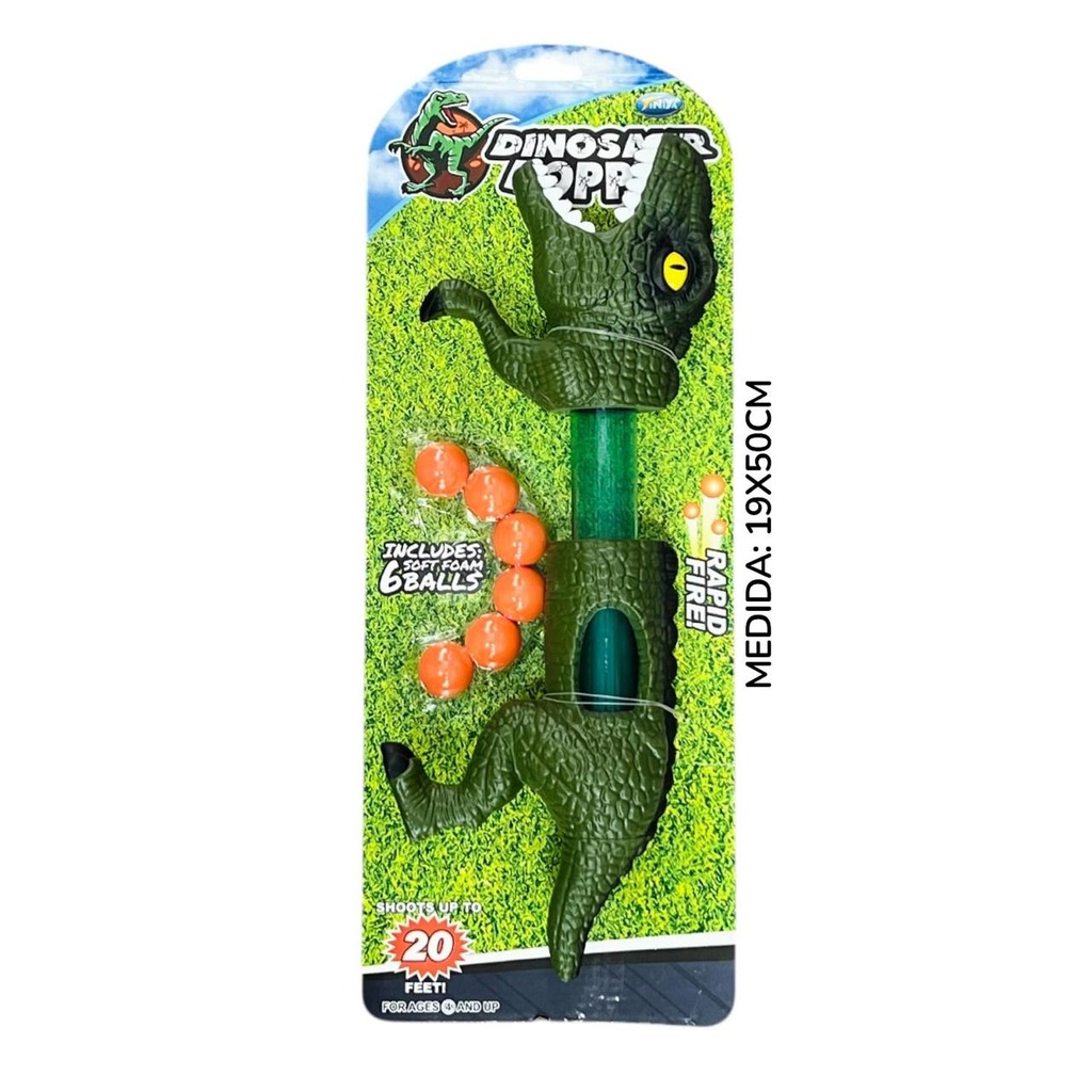 HW19075582 Pistola Lanza Bolas Dinosaurio En Blister