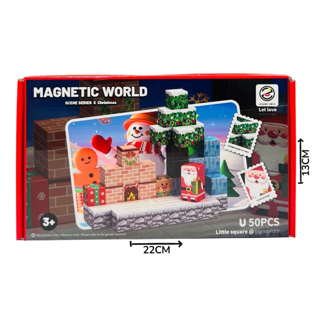 HWK021563 Cubos Magneticos Navidad 50pzs