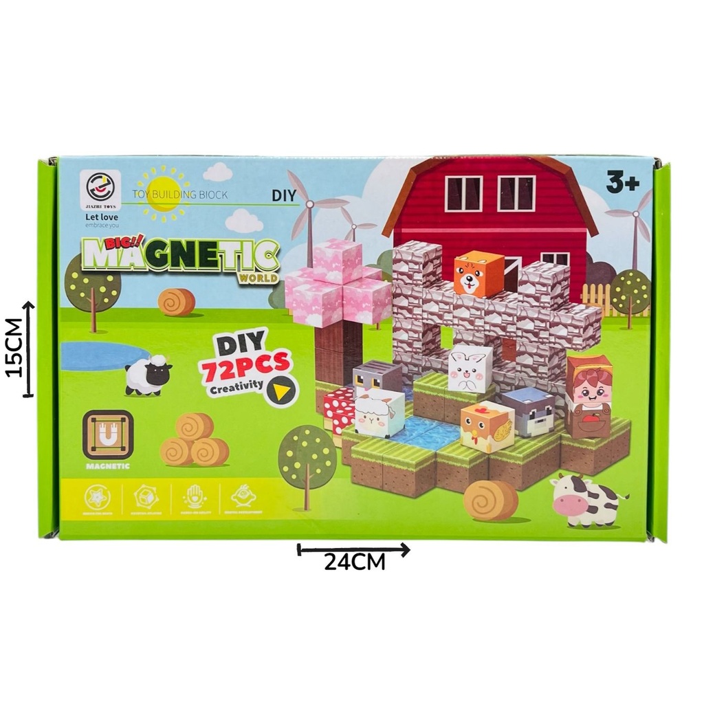 HW22088081 Cubos Magneticos Granja 72pzs