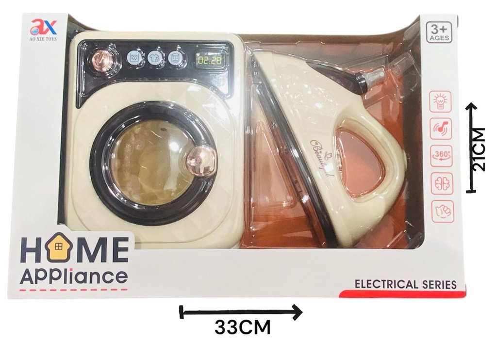 Juego de electrodomésticos lavarropas y plancha