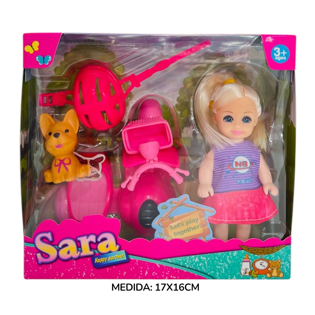 Muñeca Articulada Sara Con Accesorios