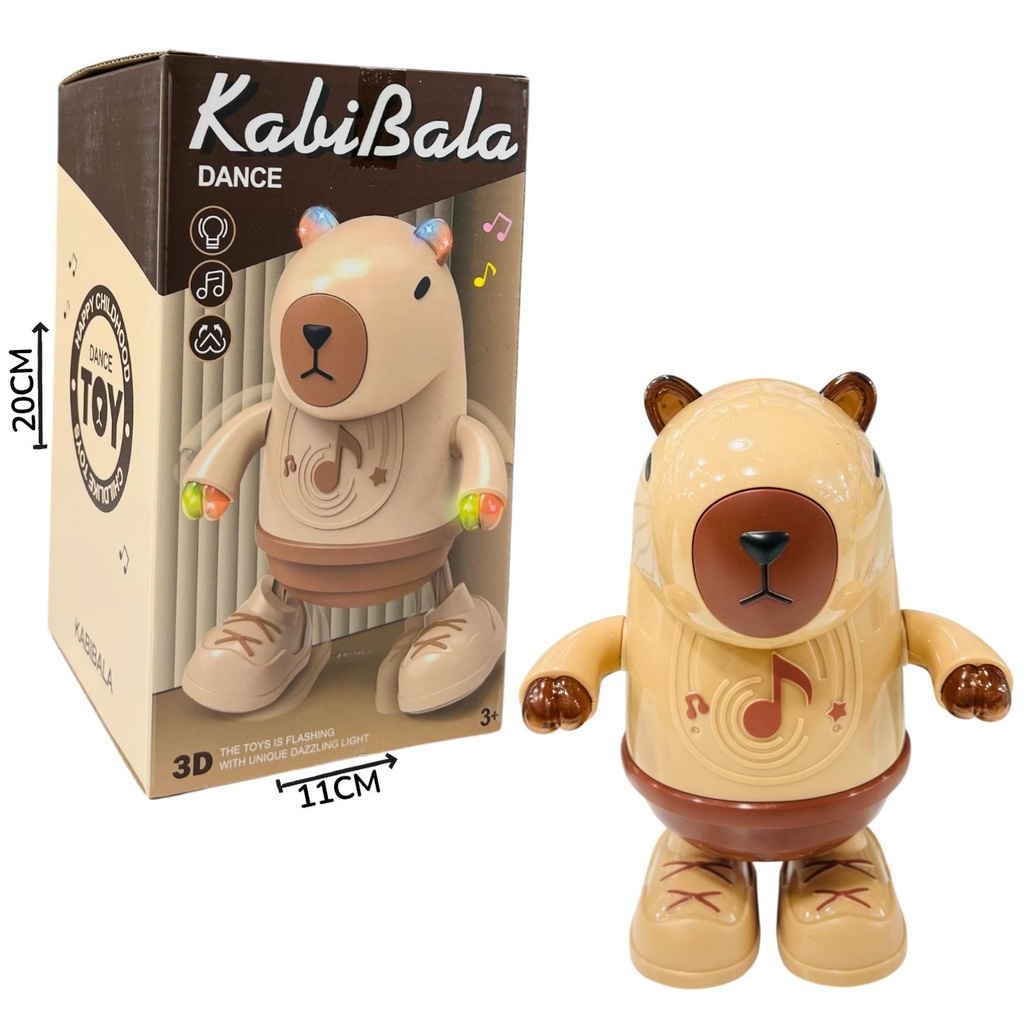 Capibara Bailarin Con Luz Y Sonido A Pila 11,7X11,7X20,4Cm
