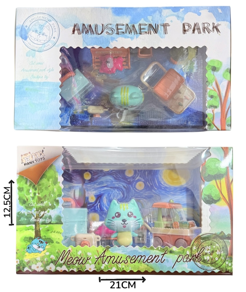 HW25012179 Ternurin Gatito Con Auto Y Accesorios