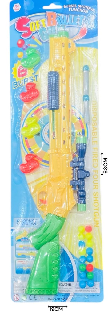 Pistola Lanza Bolas Con Patitos 62X19X2,5