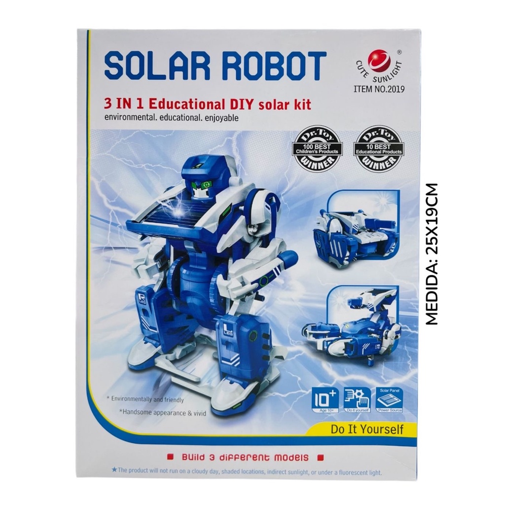 HW19040125 Robot Transformer 3 en 1 Con Bateria Solar