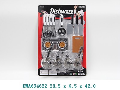 Set de utensilios plateados en blíster