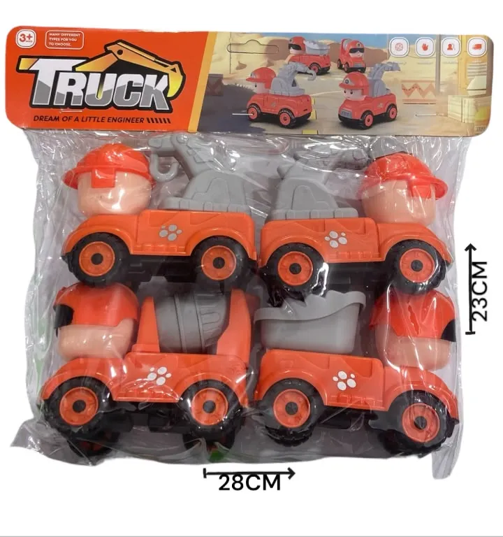 Camioncitos de constucción con cabeza x4