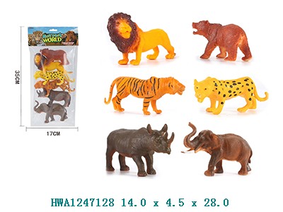 Animales de la selva en bolsa x 6 - 14x4,5x28