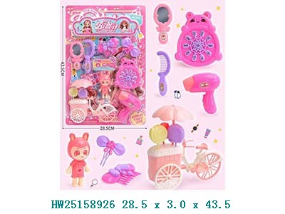 Set de accesorios de belleza con bicicleta