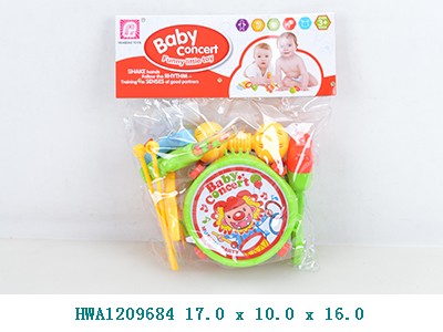 Set musical con tambor  8 pcs 17x10x16
