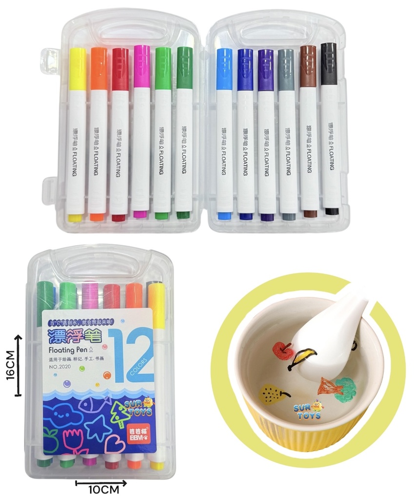 [511714] Marcadores para Dibujos Flotantes x12 En Estuche Plastico
