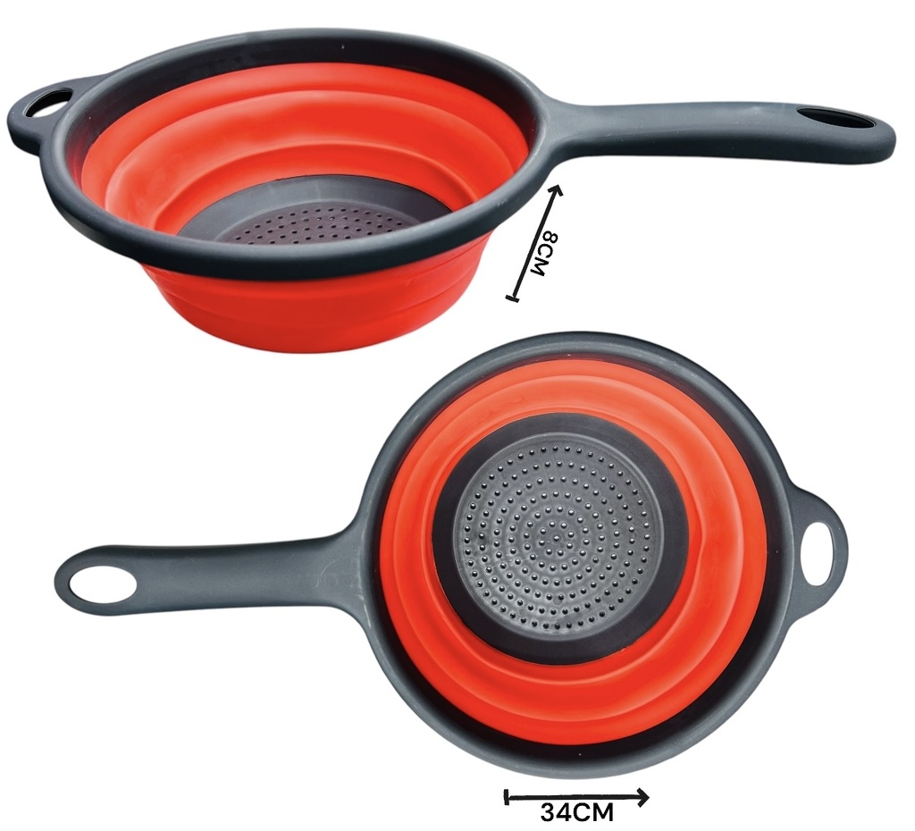 Colador Plegable De Silicona Con Mango