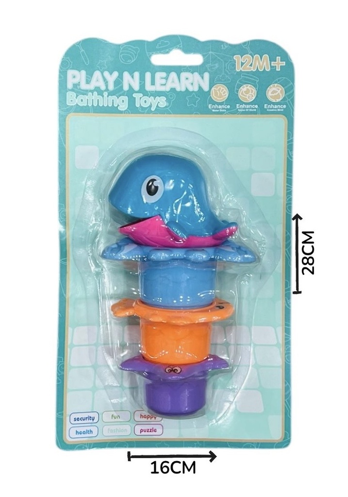 [622825] Juegos De Bañera Ballena x4 En Blister