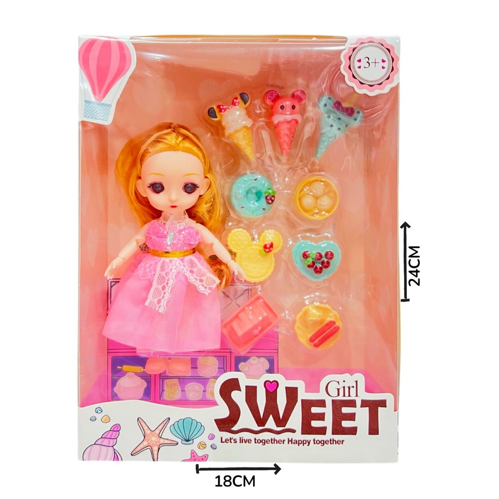 Muñeca Dulces Con Accesorios En Caja