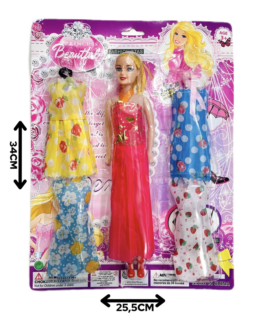 [HW22017665] 370150 Muñeca C/Vestidos En Blister