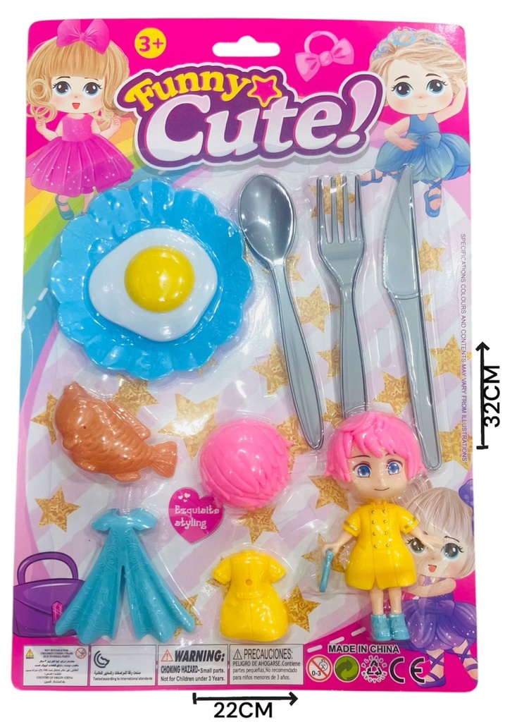 Juego de cubiertos para bebé con muñecos