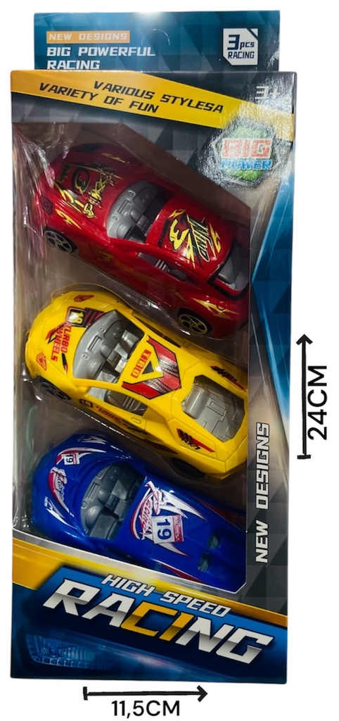 HW22076657 Autos de carreras x3