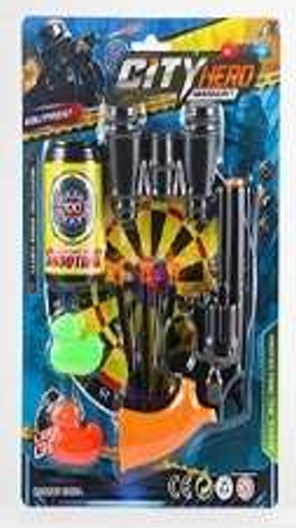HW25160770 Revolver lanza dardos con patitos y accesorios