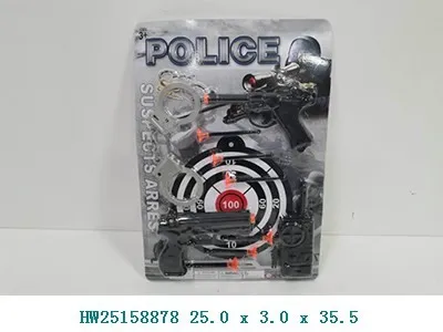 Set de policia lanza dardos c/esposas 25x3x35,5