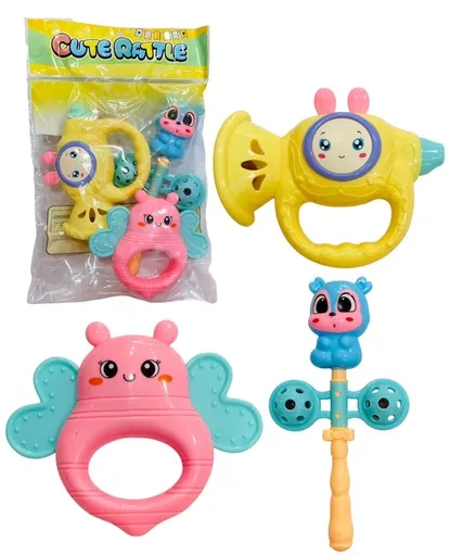Sonajero x 3 animalitos en bolsa HWK040031