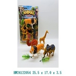 Animales de la selva en bilster x 4 -25,5x17x3,5 HW24122054