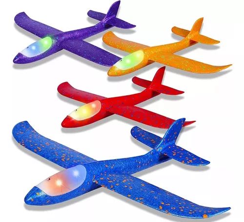 Avion De Telgopor Con Luz