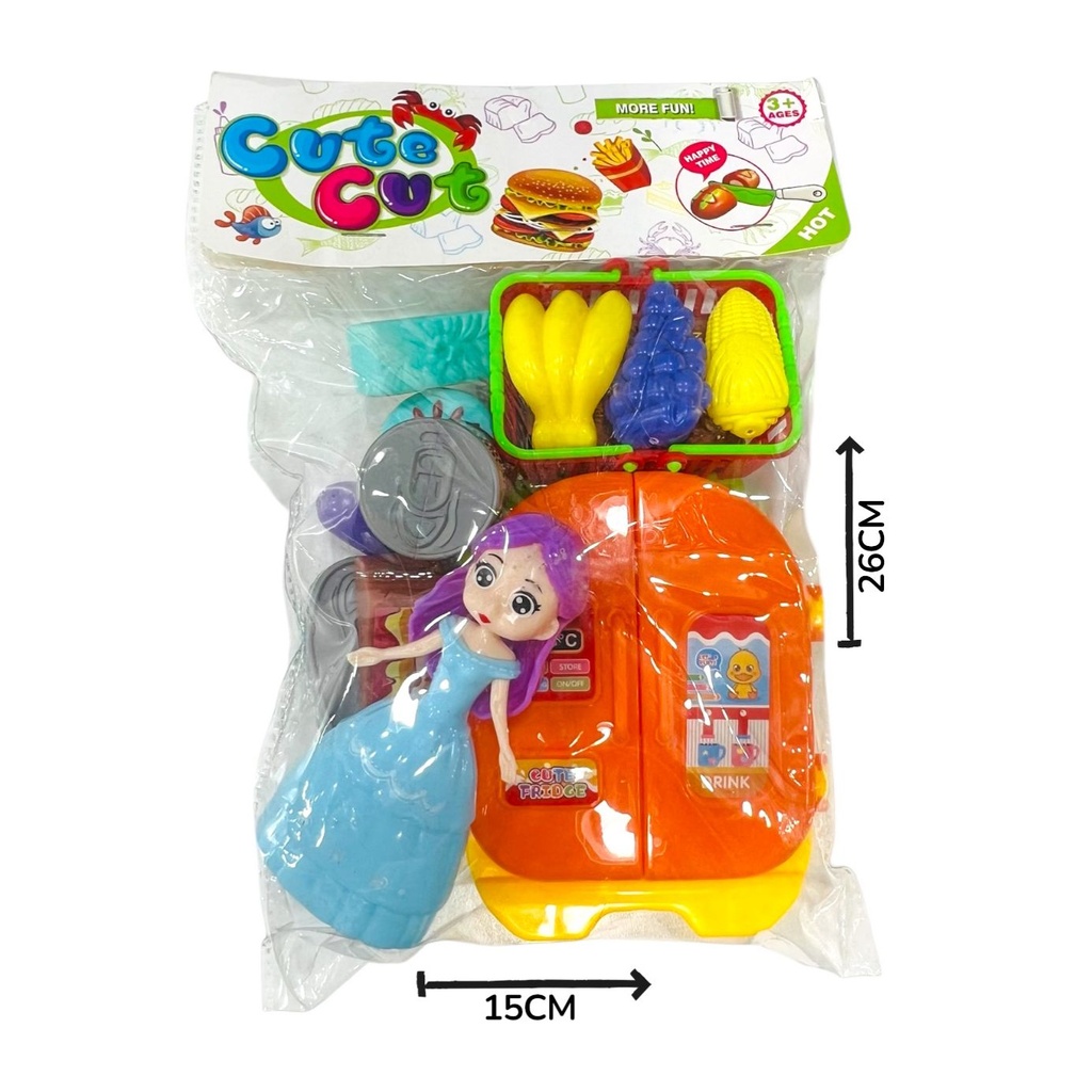 Set De Cocina Con MuÑEquita Y Heladera