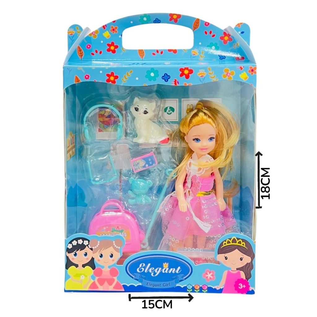 HWB289806 Muñeca Pequeña Con Accesorios En Caja