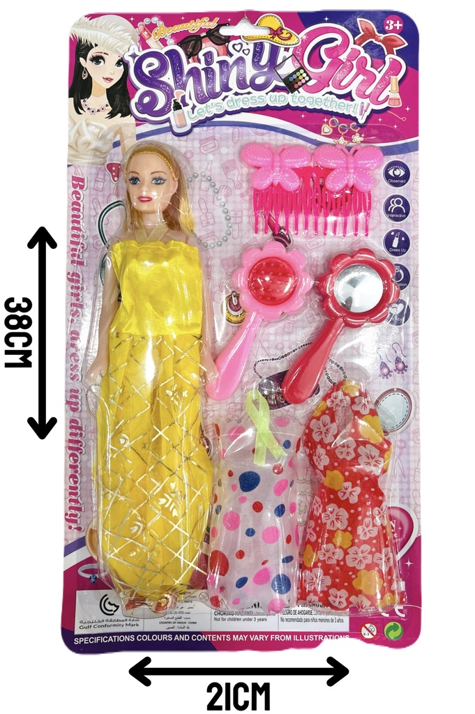 380118 Muñeca C/Set De Belleza Blister 21X3X38Cm