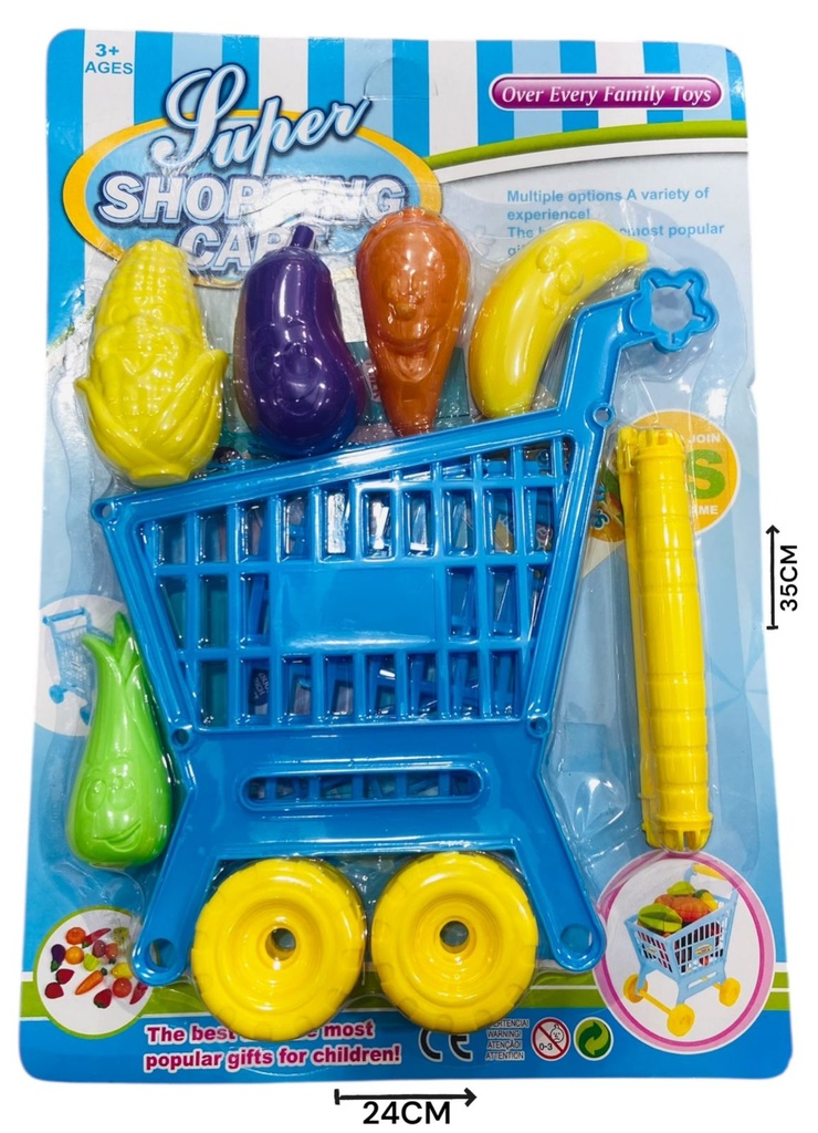 Set De Cocina Con Carrito Y Vegetales 24X4X34