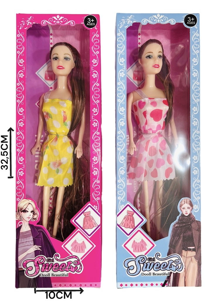 Muñeca Pelo Largo Caja Hwb188126