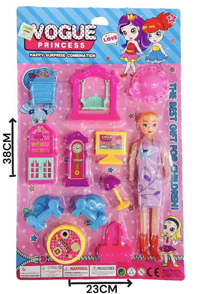 Set Muebles C/Muñeca Blister Hw19109172