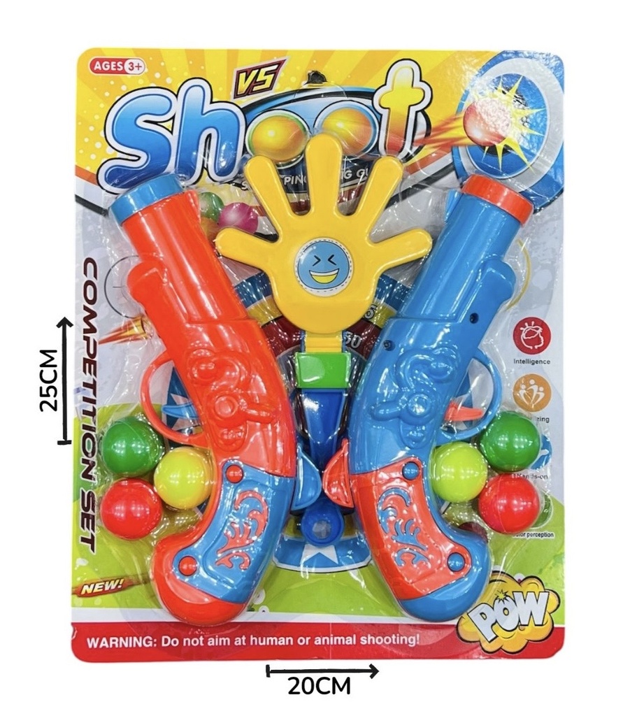 HW21019071 Pistola Lanza Pelotas x2 + Clapper En Blister