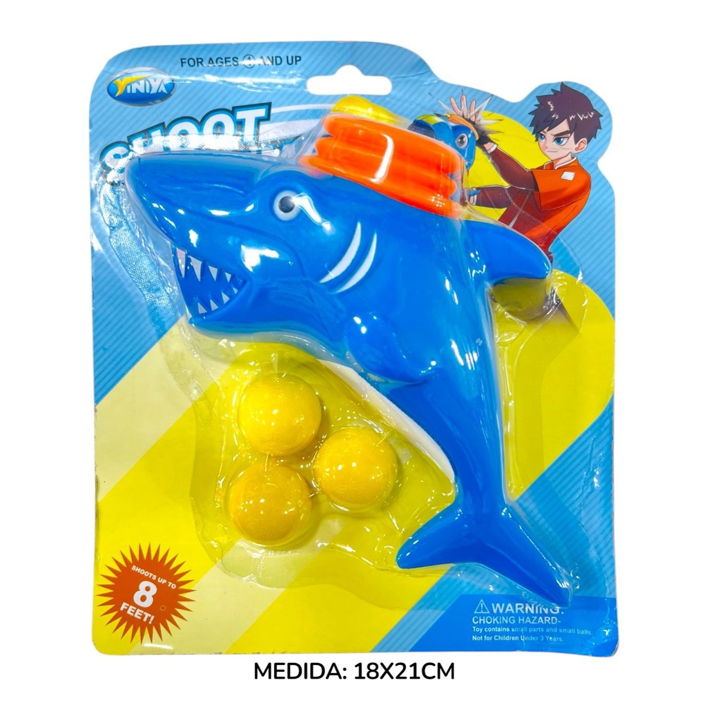 [622653] Pistola Lanza Bolas Tiburon 20 Cm En Blister