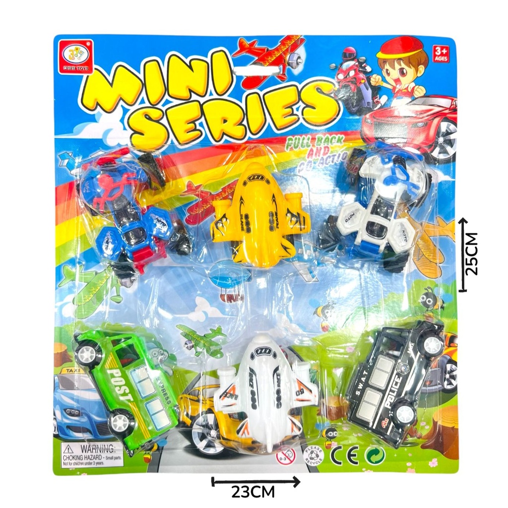 Set De Vehiculos x6 En Blister