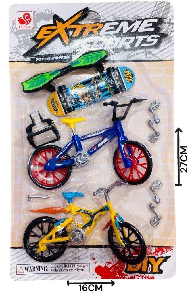 Mini Bicicleta x2 + Patineta Para Dedos