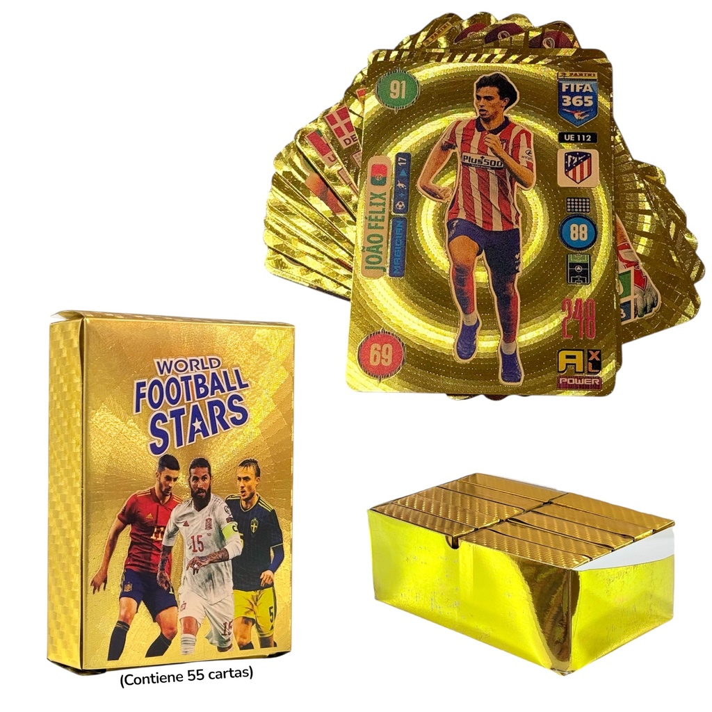 Cartas Doradas Coleccionables Futbol Displayx10