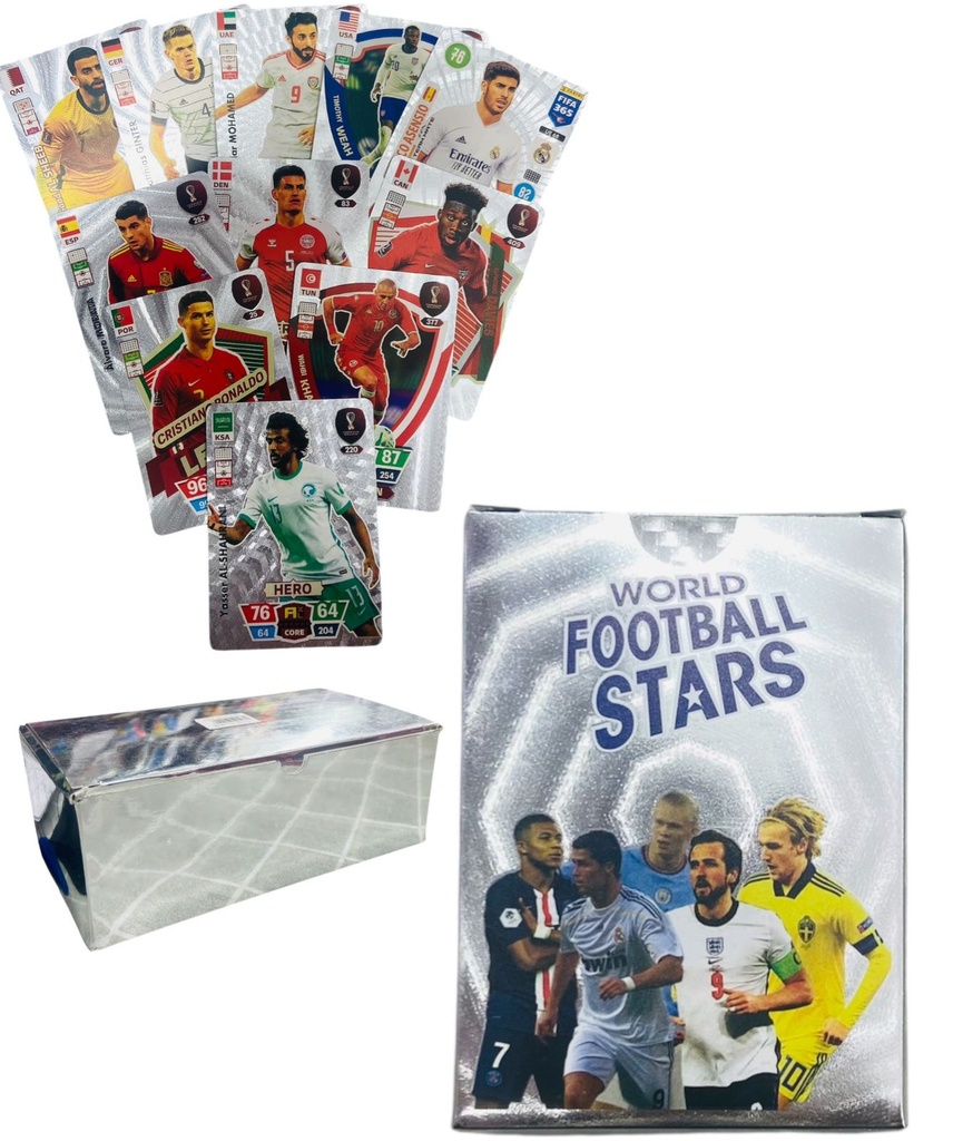 Cartas Plateadas Coleccionables Futbol Displayx10