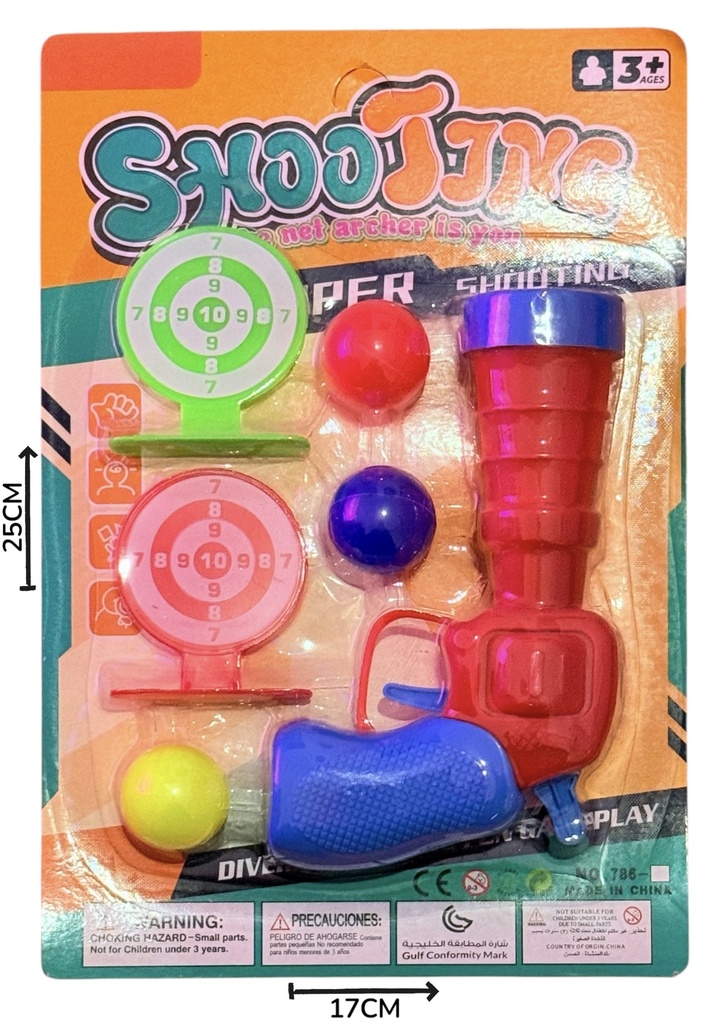 HW23163285 Pistola Lanza Bolas Y Tablero Blister