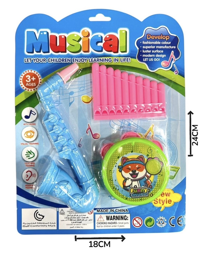 Set Musical Saxofon Pandereta Y Armonica