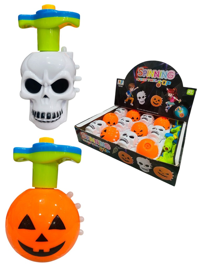 HW19122923 Trompo Halloween Con Luz Y Sonido Display X 12